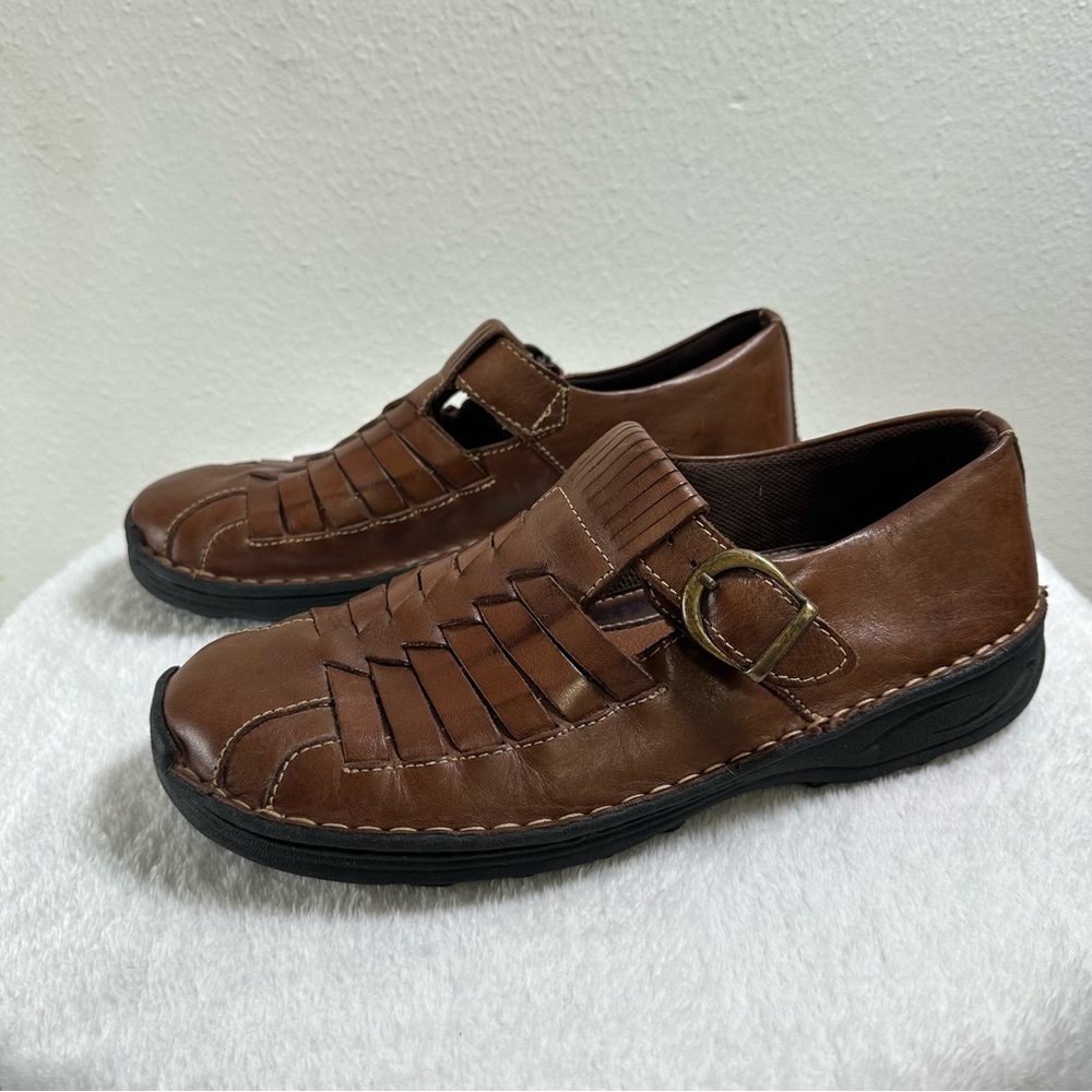 Unisex Hush Puppies Brown Casual Leather Slip-Ons Loafers - Picture 2 of 13